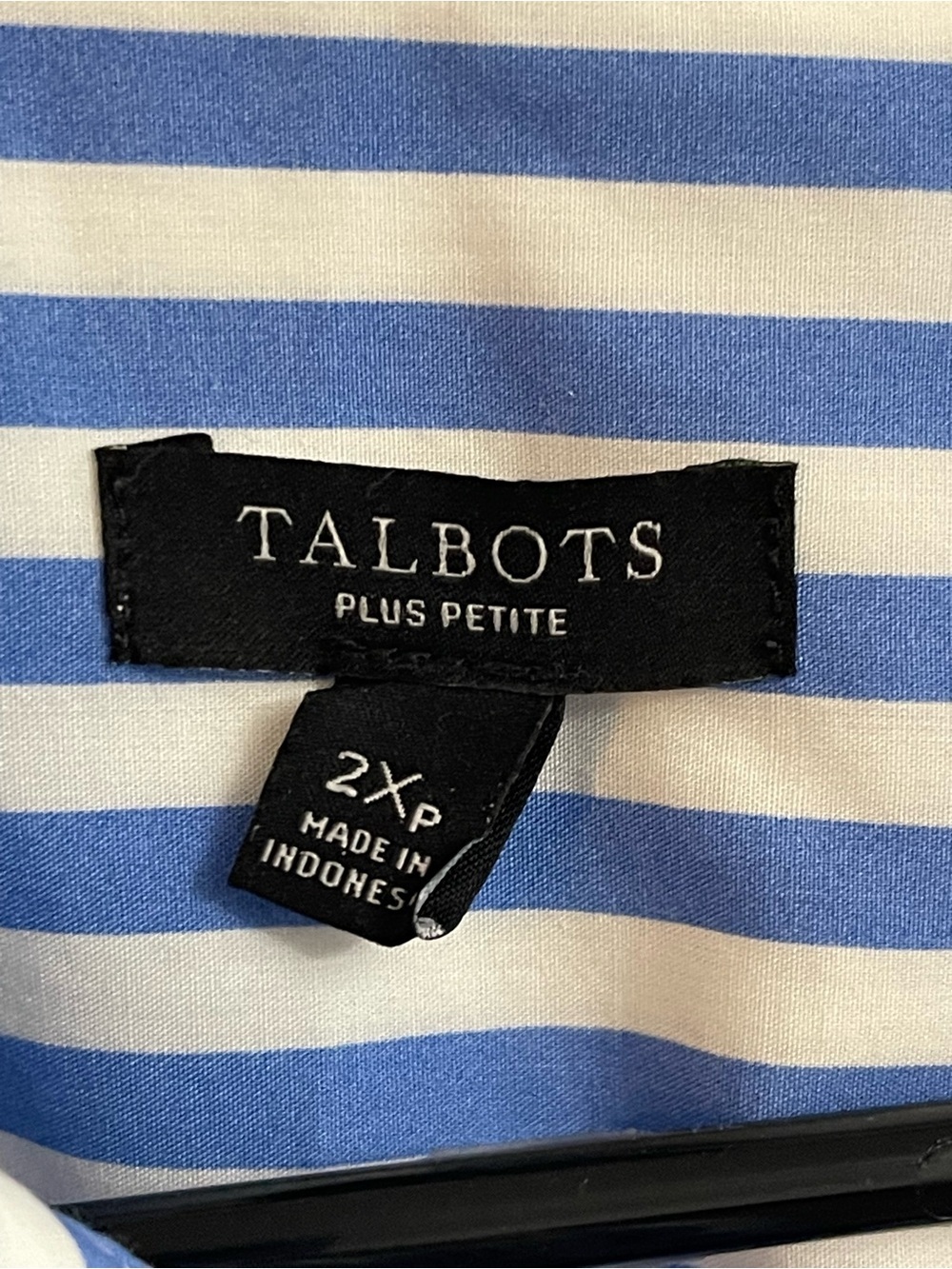 Talbots 100% Cotton Blue & White Striped Woman’s Button-Down Shirt Size 2Xp - Picture 2 of 7